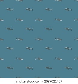 Whale shark seamless pattern in scandinavian style. Marine animals background. Vector illustration for children funny textile prints, fabric, banners, backdrops and wallpapers.