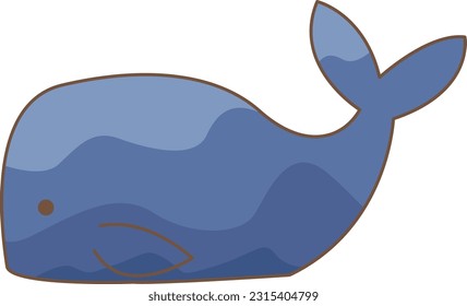 Whale sign illustration for decoration on marine life , summer holioday and ocean concept.