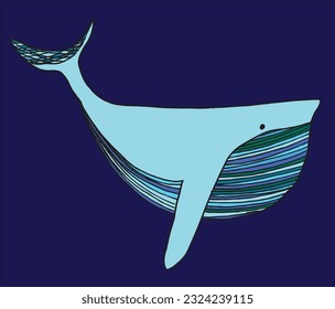 Whale sign illustration image. 
Hand drawn image artwork of a whale. 
Simple cute original logo.
Hand drawn vector illustration for posters, cards, t-shirts.