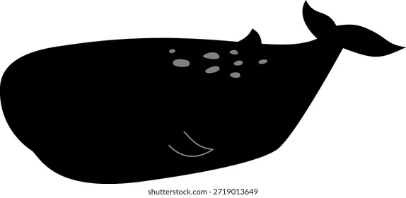 Silhueta de baleia ilustração plana de vetor