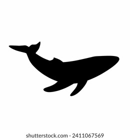 Whale silhouette icon vector. Whale silhouette can be used as icon, symbol or sign. Whale icon vector for design of ocean, undersea, nature or marine