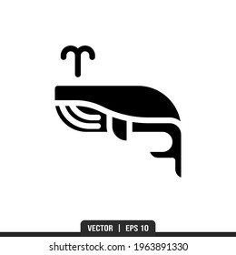 Whale Silhouette icon vector, illustration logo template in trendy style. Suitable for many purposes.
