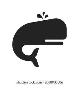 whale silhouette illustration, vector, icon. very suitable for use in websites, logos, applications, apps and more.