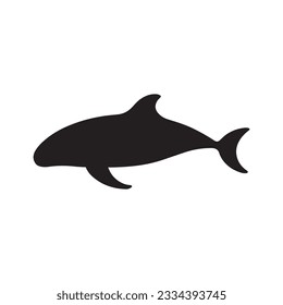 whale silhouette isolated vector illustration