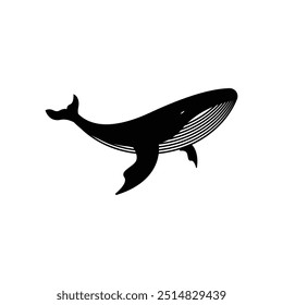 Whale silhouette. Whale logo. Humpback whale vector illustration design. Sea mammal animal sign and symbol. Whale silhouette