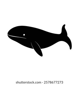 Whale Silhouette Vector Art and Black Whale Illustration Design