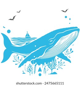 Whale a silhouette vector art illustrator -EPS.eps