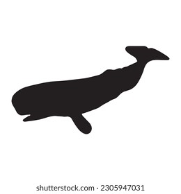 whale silhouette vector black color on white background