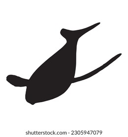 whale silhouette vector black color on white background
