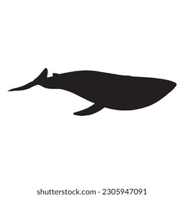 whale silhouette vector black color on white background