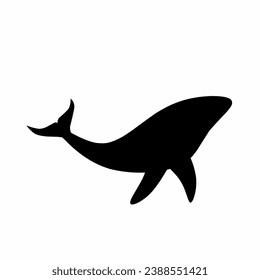 Whale silhouette vector. Whale silhouette can be used as icon, symbol or sign. Whale icon vector for design of ocean, undersea, nature or marine