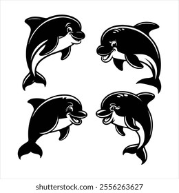 whale silhouette vector icon image design illustration. black whale  isolate.