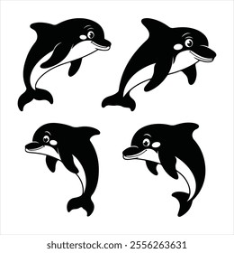 whale silhouette vector icon image design illustration. black whale  isolate.