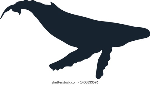 Whale silhouette. Whale vector illustration.