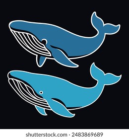 whale silhouette vector illustration .