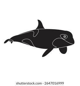 whale silhoutte vector art design