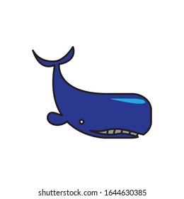 Whale simple color vector design icon