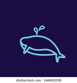 whale, simple icon illustration vector design