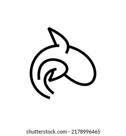Whale Simple Line Logo Design