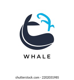Whale Simple Logo Design Template
