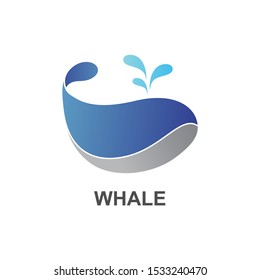 Whale Simple Logo Design Vector