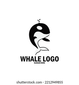 whale simple logo icon vector illustration template design