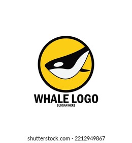 whale simple logo icon vector illustration template design