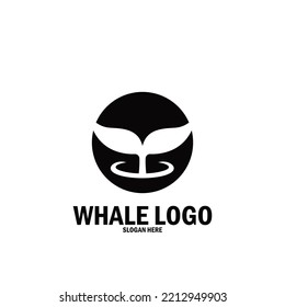 diseño de la plantilla de ilustración del vector del icono del logotipo simple de ballena