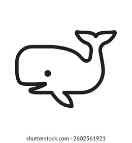 whale simple outline icon, vector illustration