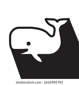 whale simple outline icon, vector illustration
