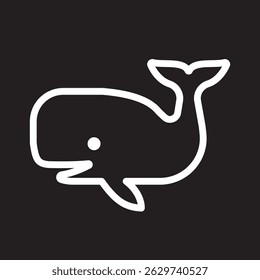 whale simple outline icon, vector illustration