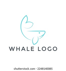 whale simple whale simple whale vector logo design template