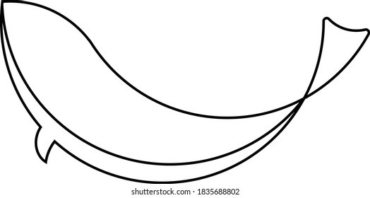 whale sketch, black and white whale vector. Can be used for communities logo