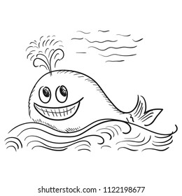 Whale. Sketch. Vector illustration