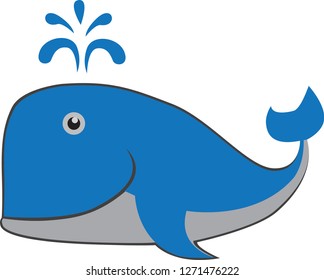 whale smile vector illustration