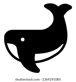 Whale solid icon, worldwildlife concept, sperm whale vector sign on white background, whale glyph style for mobile concept and web design. Vector graphics
