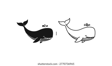 Whale Species Comparison Guide Identification Vector