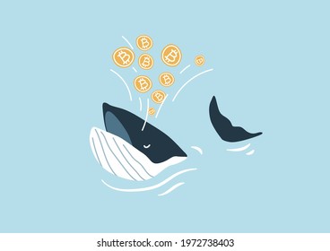 Whale spouting Bitcoin. Bitcoin Whales are considered market players with significant funds that are able to move the cryptocurrency market.