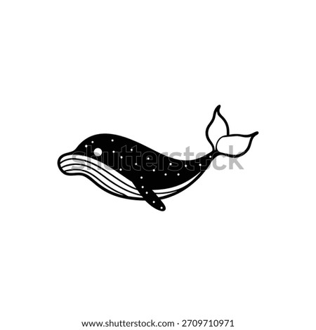Whale With Spouting Blowhole And Massive Body Vector