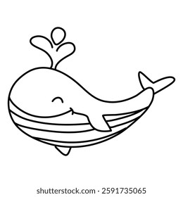 Whale Spouting Water coloring page