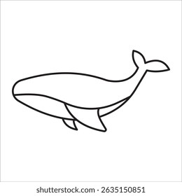 Whale stock icon outline vector