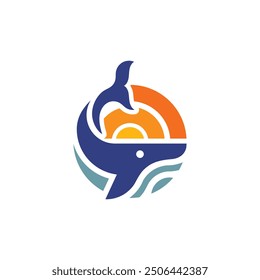 Whale and Sun Logo Concept