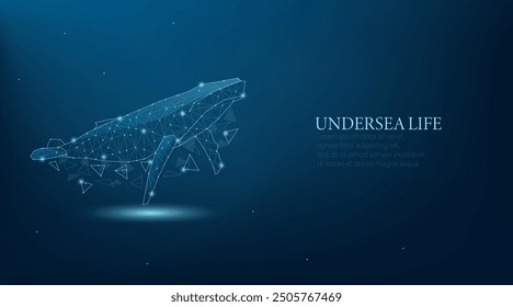 Whale swimming across the ocean 