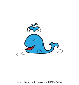 Whale Swimming Cartoon Drawing Vector Stock Vector (Royalty Free