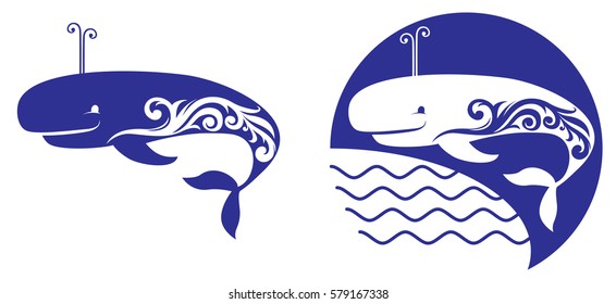 whale symbol, vector illustration