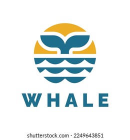 Whale Tail Breaking Surface Logo Design, a dynamic and majestic representation of marine life