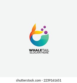 whale tail colorful gradient design