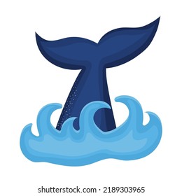 whale tail design over white