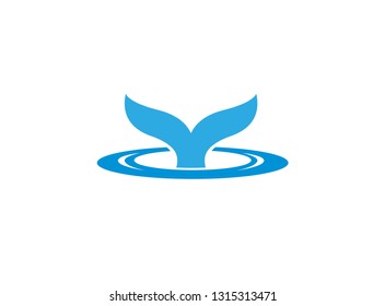 Buceo profundo en el mar y mostrar El diseño de la cola para el logotipo