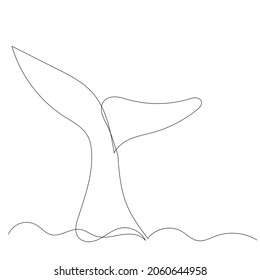 whale tail drawing by one continuous line